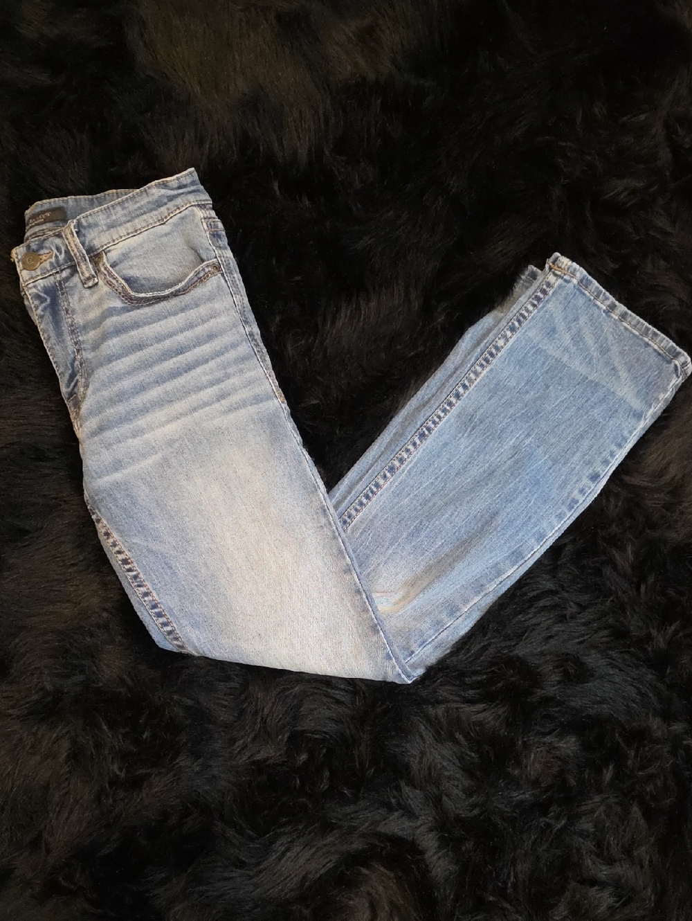 Men's Slim Straight Jeans in Light Blue Denim
